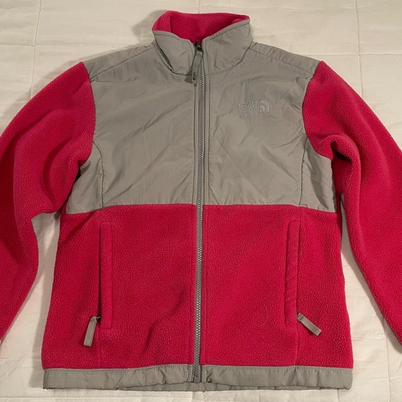 The North Face Kids' Pink and Gray Fleece Jacket - Picture 2 of 6